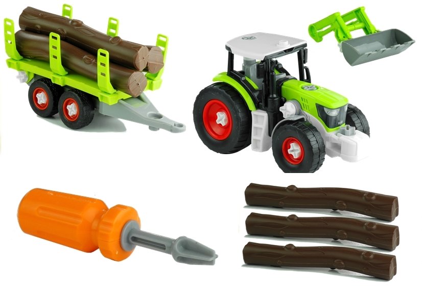 Assembly Tractor With Trailer For Wood 43 Cm