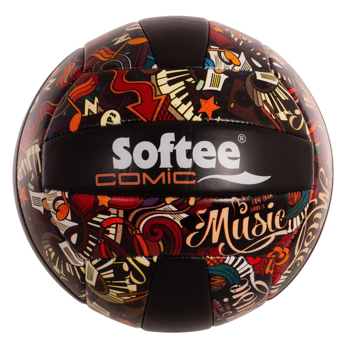 Balón Volley Softee Comic Negro VÓLEY