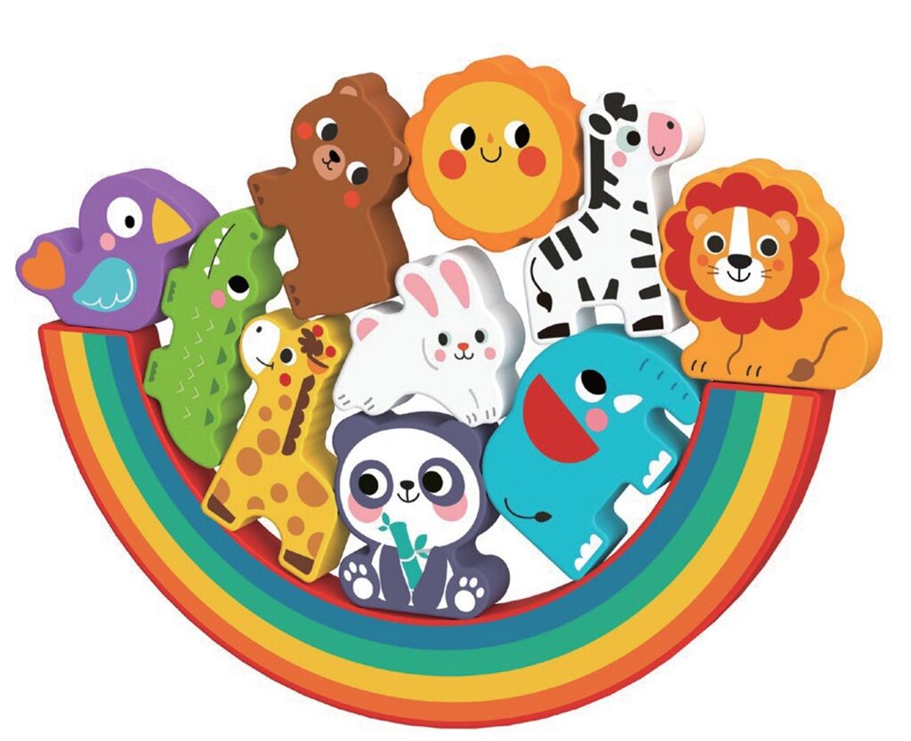 2kids Toys Quebra-cabeça de equilíbrio animal 2 em 1