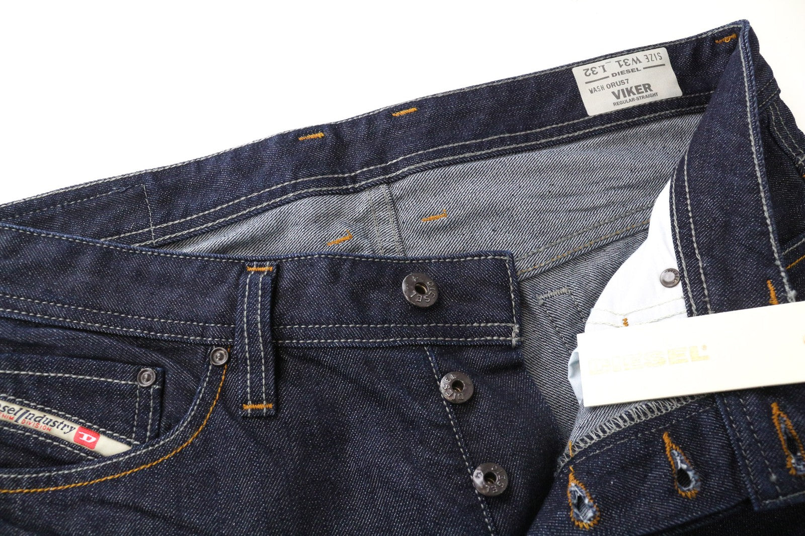 Diesel Viker 0rus7 Men's Jeansregular Straight Dark Blue Cotton Fit