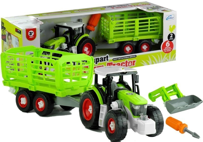 Assembly Tractor With Opened Trailer 43 Cm