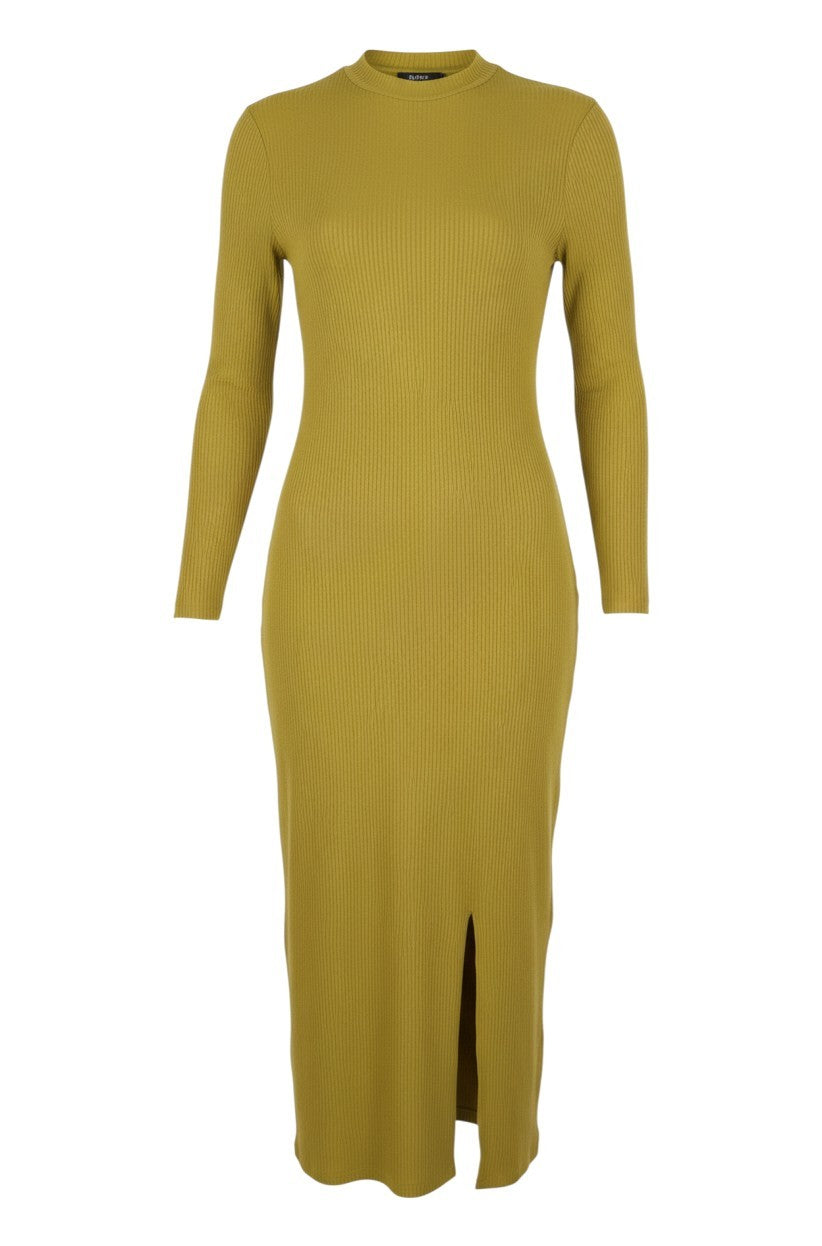 Vestido de viscosa amarillo