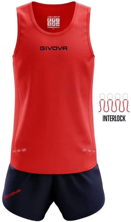 Running set givova kit new york dearg-gorm dearg s