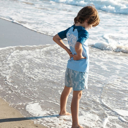 Swim Essentials Tricou de înot cu mâneci scurte - Albastru - Captura Zilei