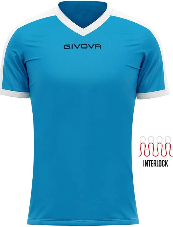 T-shirt sportiva Givova Revolution Bianco cielo Blu