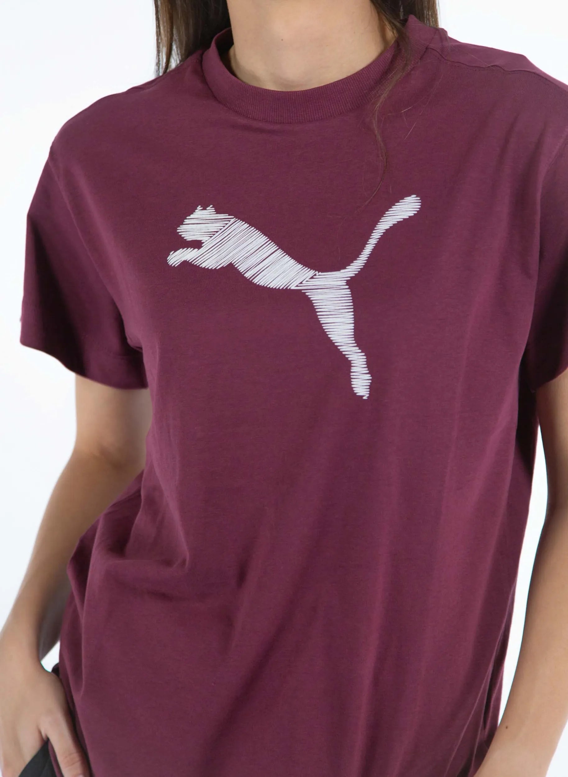 T-shirt da donna Puma Wmns Her Tshirt Dark Jasper Burgundy