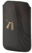 Skórzane etui na telefon Puma w kolorze czarnym
