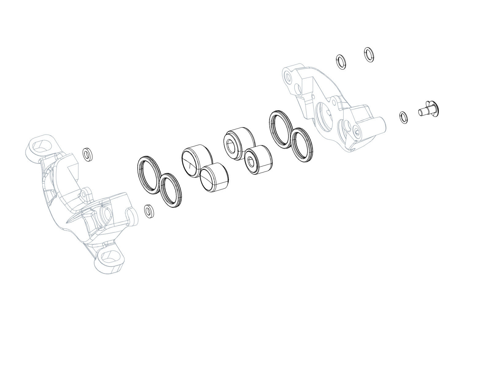 Sram Disc Brake Caliper Piston Kit - (includes 2-16mm &2-14mm Caliper Pistons Seals & O-rings) - Guide R