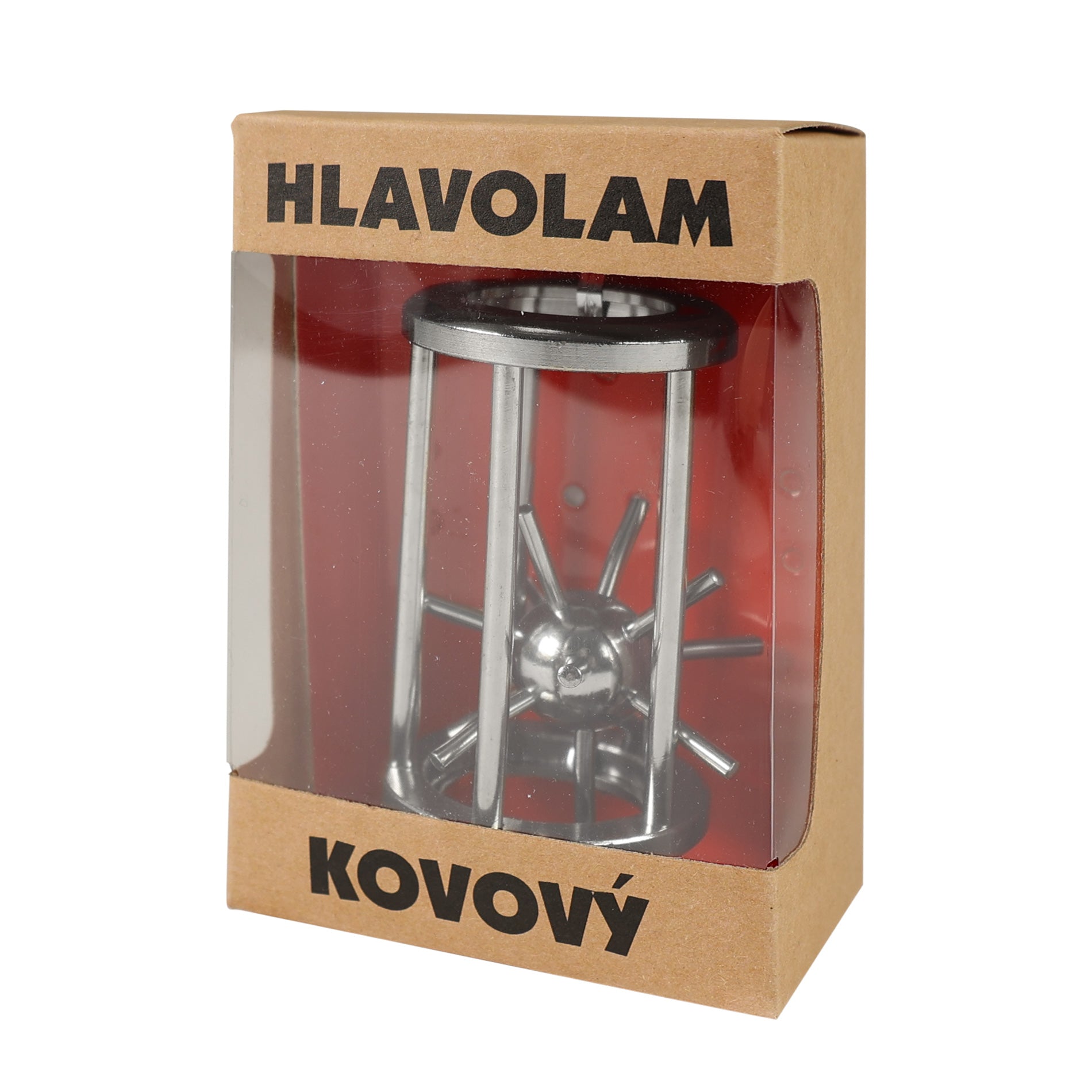 Kovový hlavolam-ježko v klietke