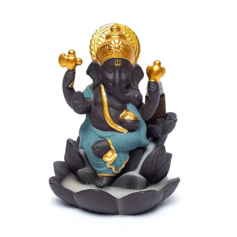 Quemador de incienso Ganesh de reflujo - 9x8x12cm