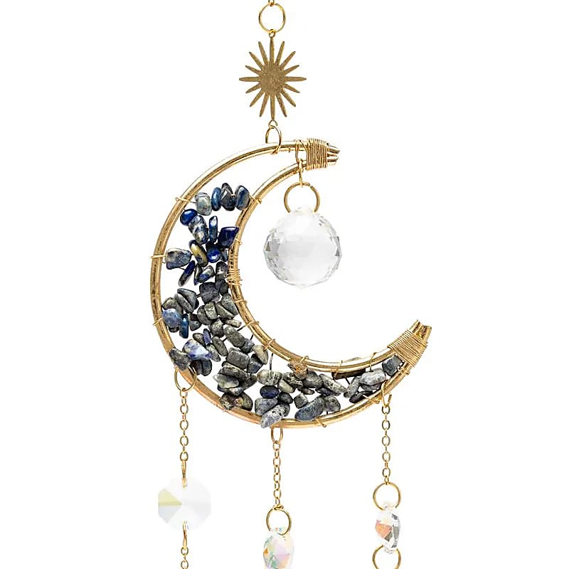 Suncatcher Mesiac s Lapis Lazuli - 8x37 cm