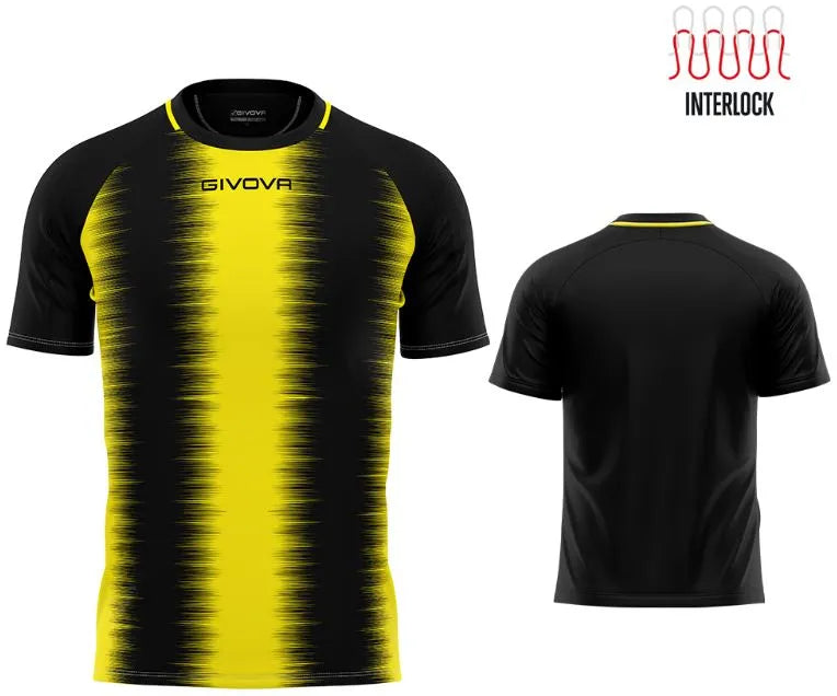 T-shirt de sport Givova Stripe Jaune-noir