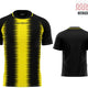Sport-T-Shirt Givova Stripe Gelb-Schwarz