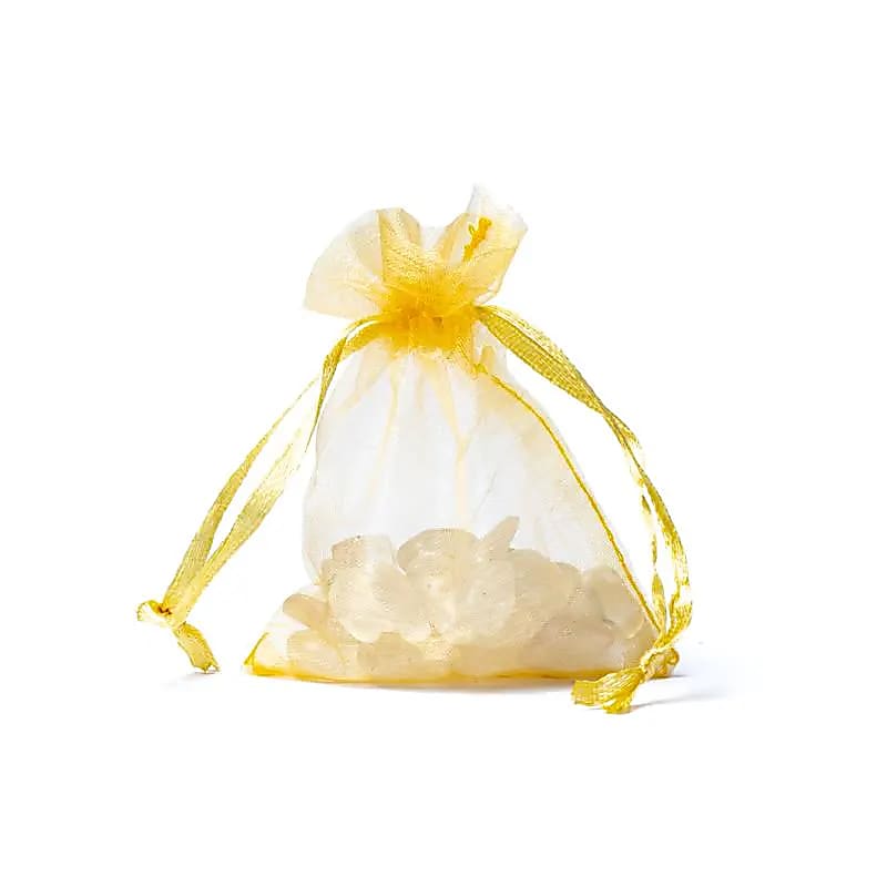 Geanta Cadou din Organza Gold Color Xs --pachet De 20 Buc - 7x9cm