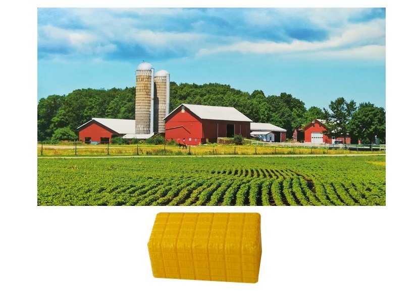Set Of Vehicle Farmer Tractor