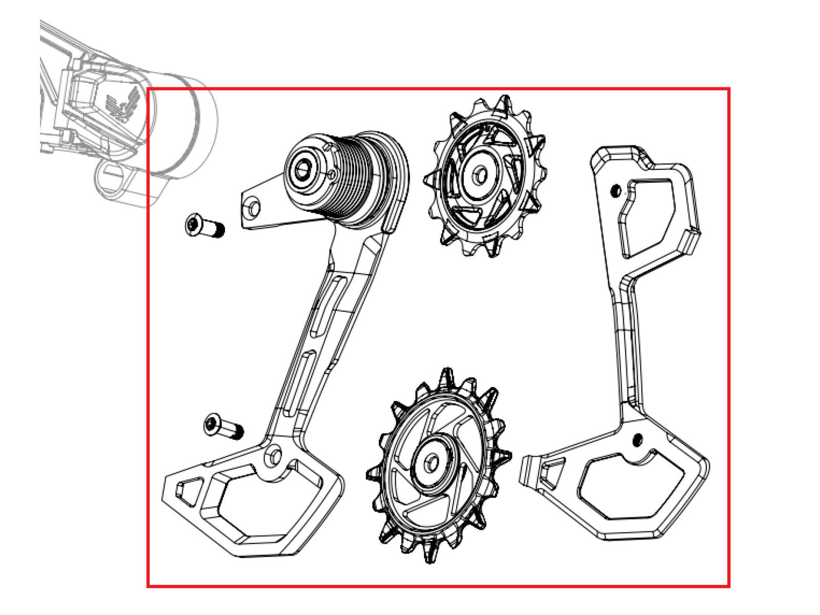 Sram Rear Dereilleur Cage-kit Xo T-type Axs