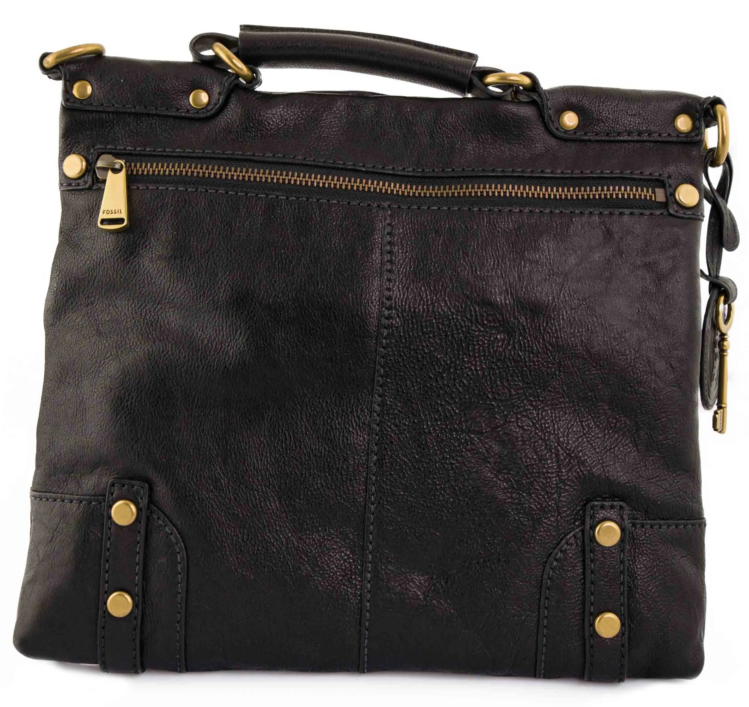 Handtas Fossil Damestas Emilia Flat Crossbody Zwart