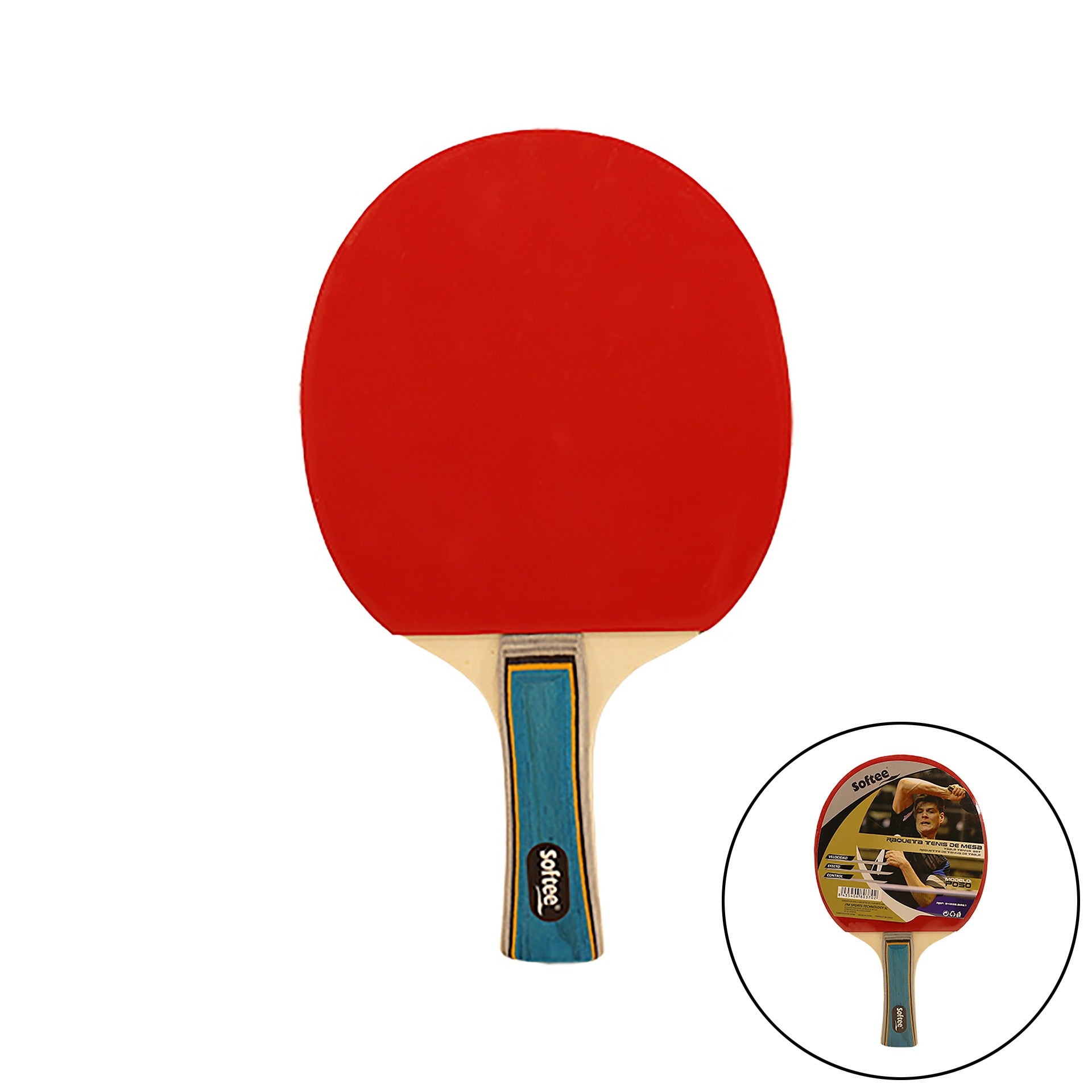 Table Tennis Bat Softee P050 Red/Black