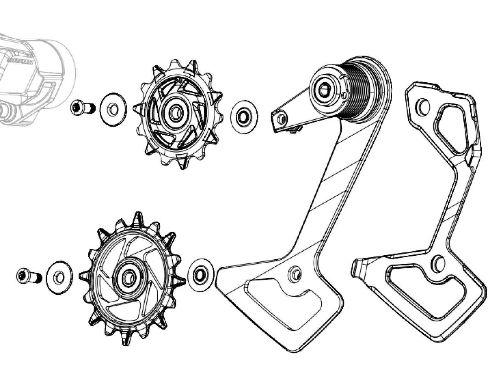 Sram Rival Xplr Axs E1 Rear Derailleur Cage Set