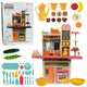 Children's Kitchen Pair Lights Sounds Plates Accessories Pink 65 Pcs.