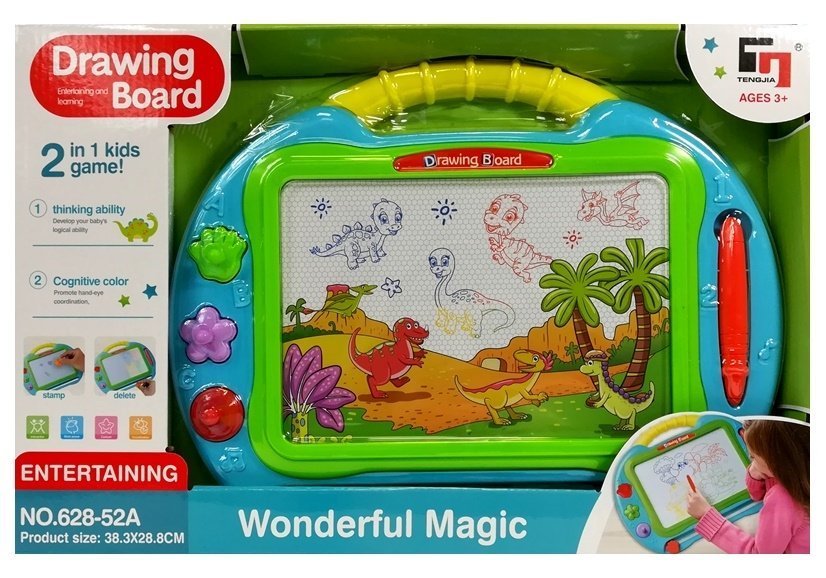 Magnetic Drawing Board With 3 Stamps And Stylus