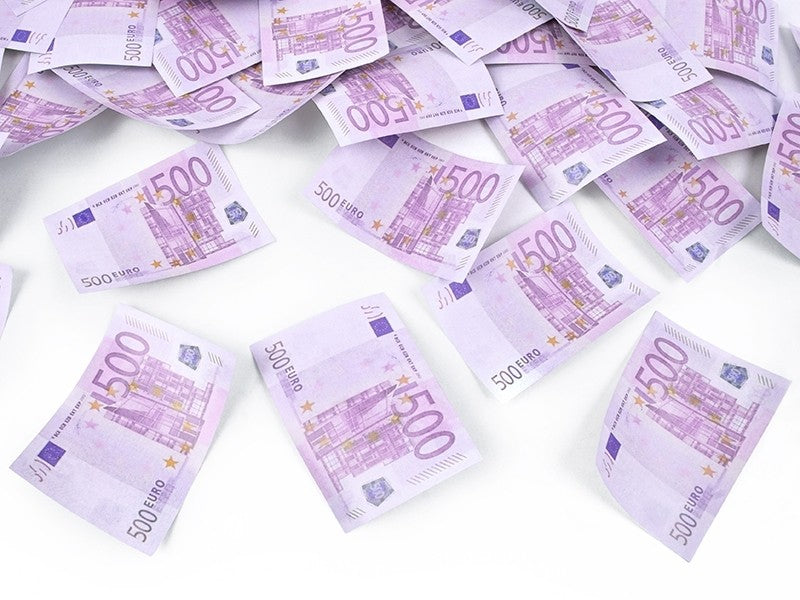 Festkonfetti 60cm Seddel 500 Eur