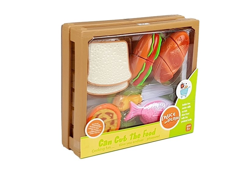Hot-dog Set For Cutting Indredients In A Basket