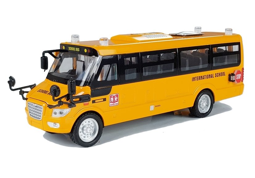 Metal School Bus With Friction Drive Die Cast Model