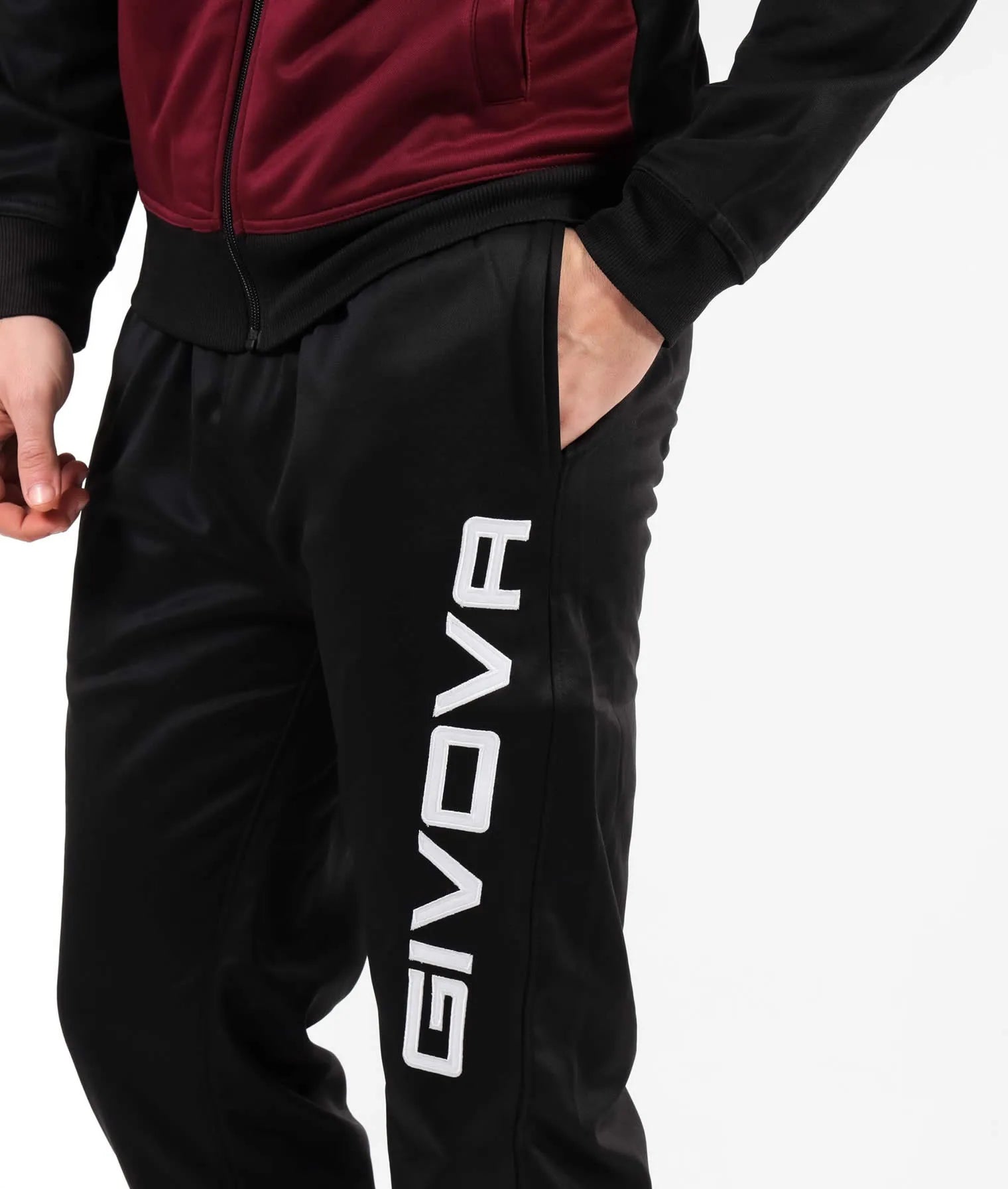 Zestaw sportowy givova cuba bordowo-czarny bordowy s