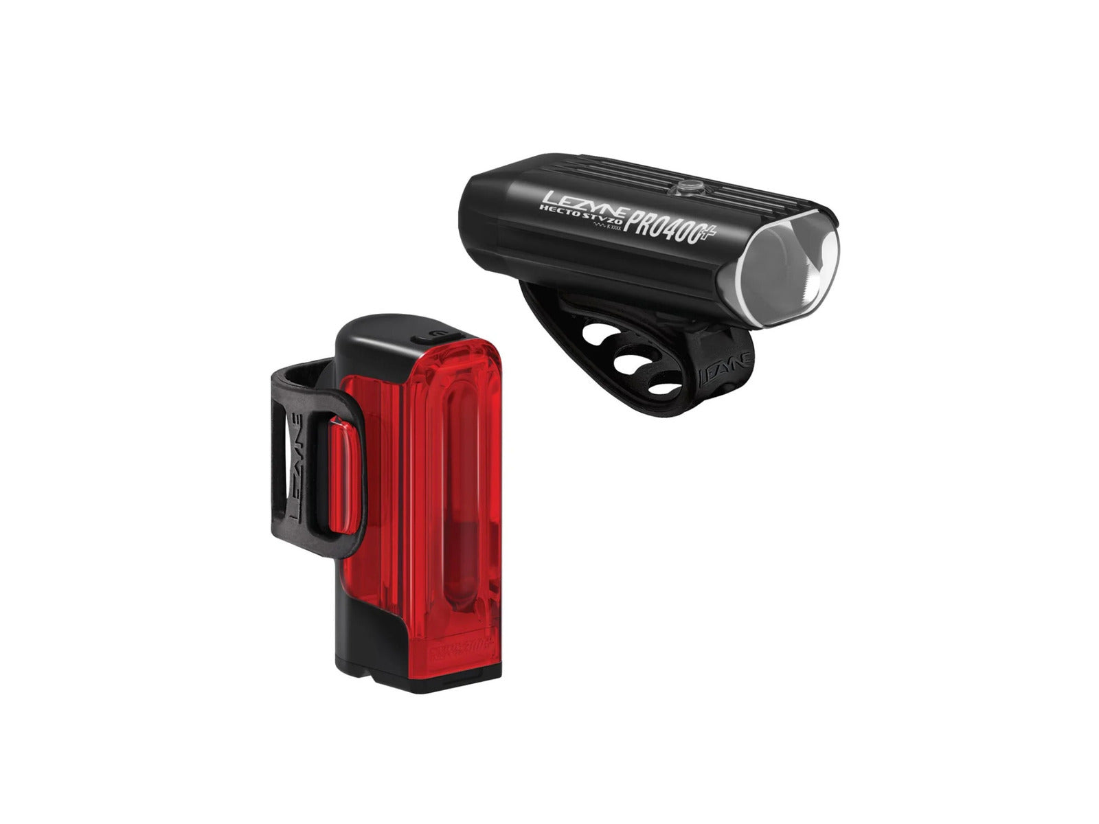 Lezyne Led Pair Hecto Drive Pro 400+ Stvzo / Strip Drive+ Stvzo Schwarz-glänzend