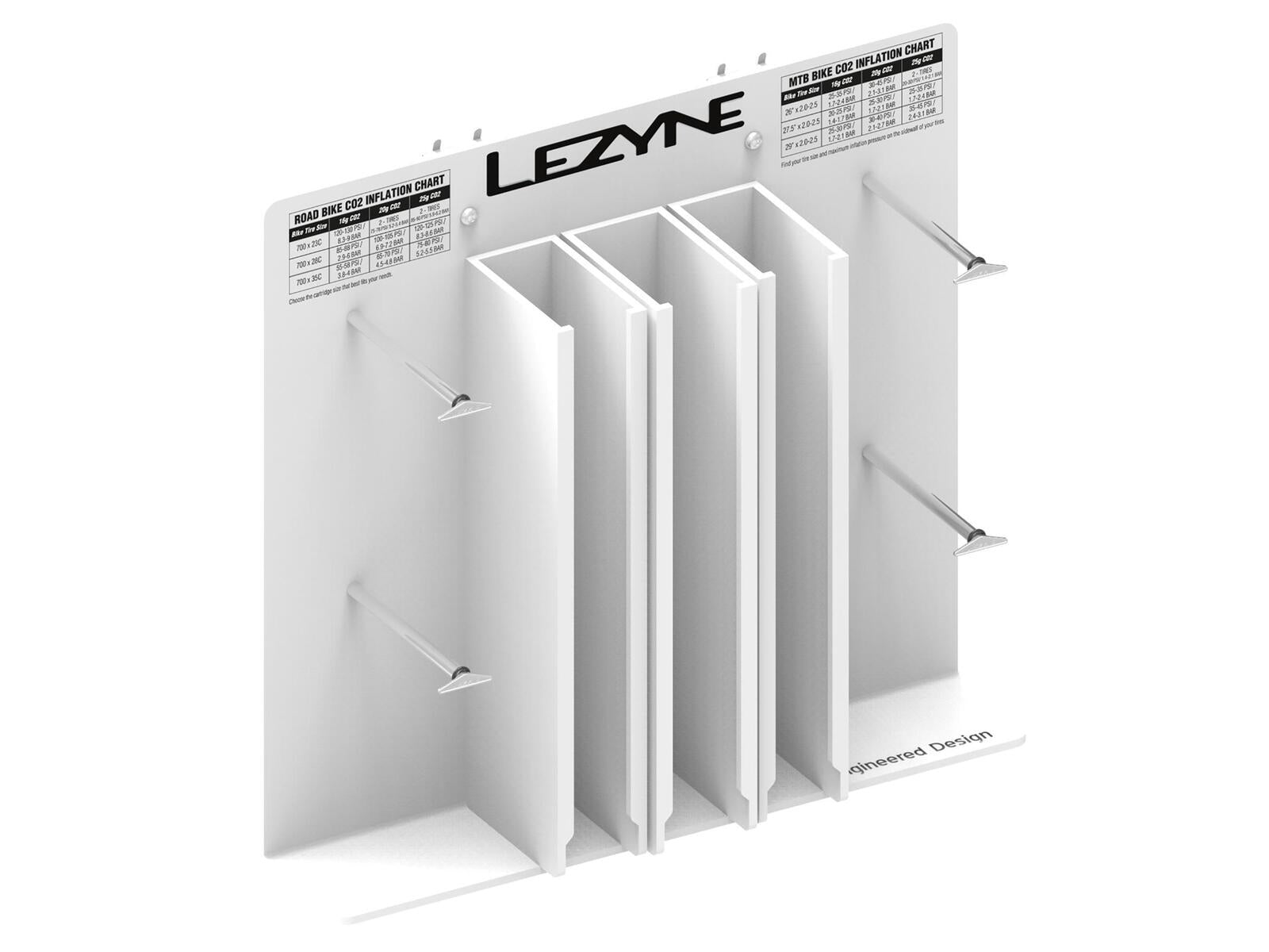Lezyne Co2 Slatwall Display Weiß