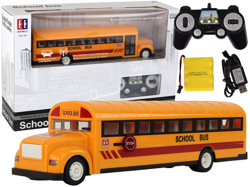 Yellow Remote Controlled R/c School Bus With Opening Doors