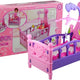Large Doll's Bed With Mobile And Bedding Pink And Purple 48cm