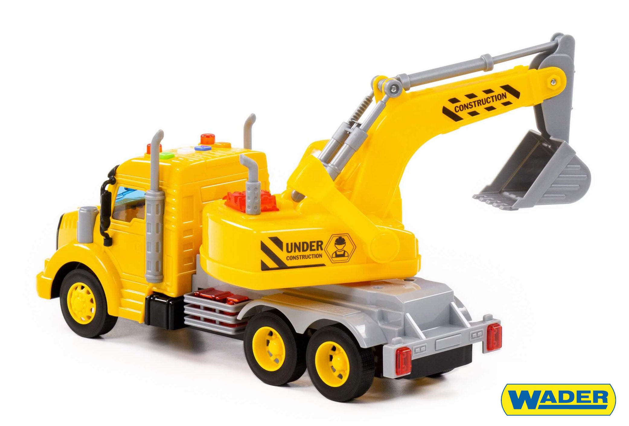 Car Excavator On Flywheel Yellow
