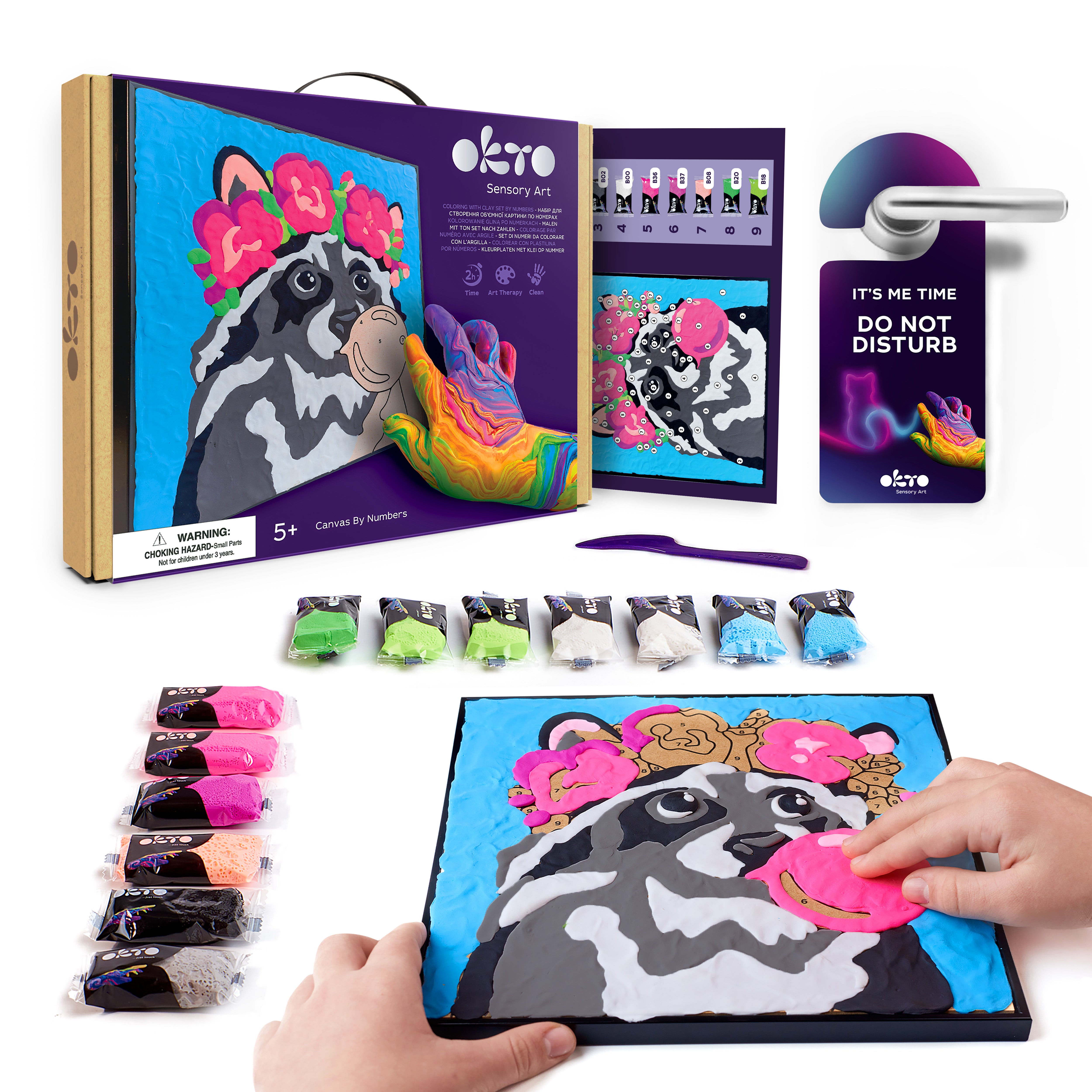 Okto Raccoon Art Set Картина върху платно 29x29 см