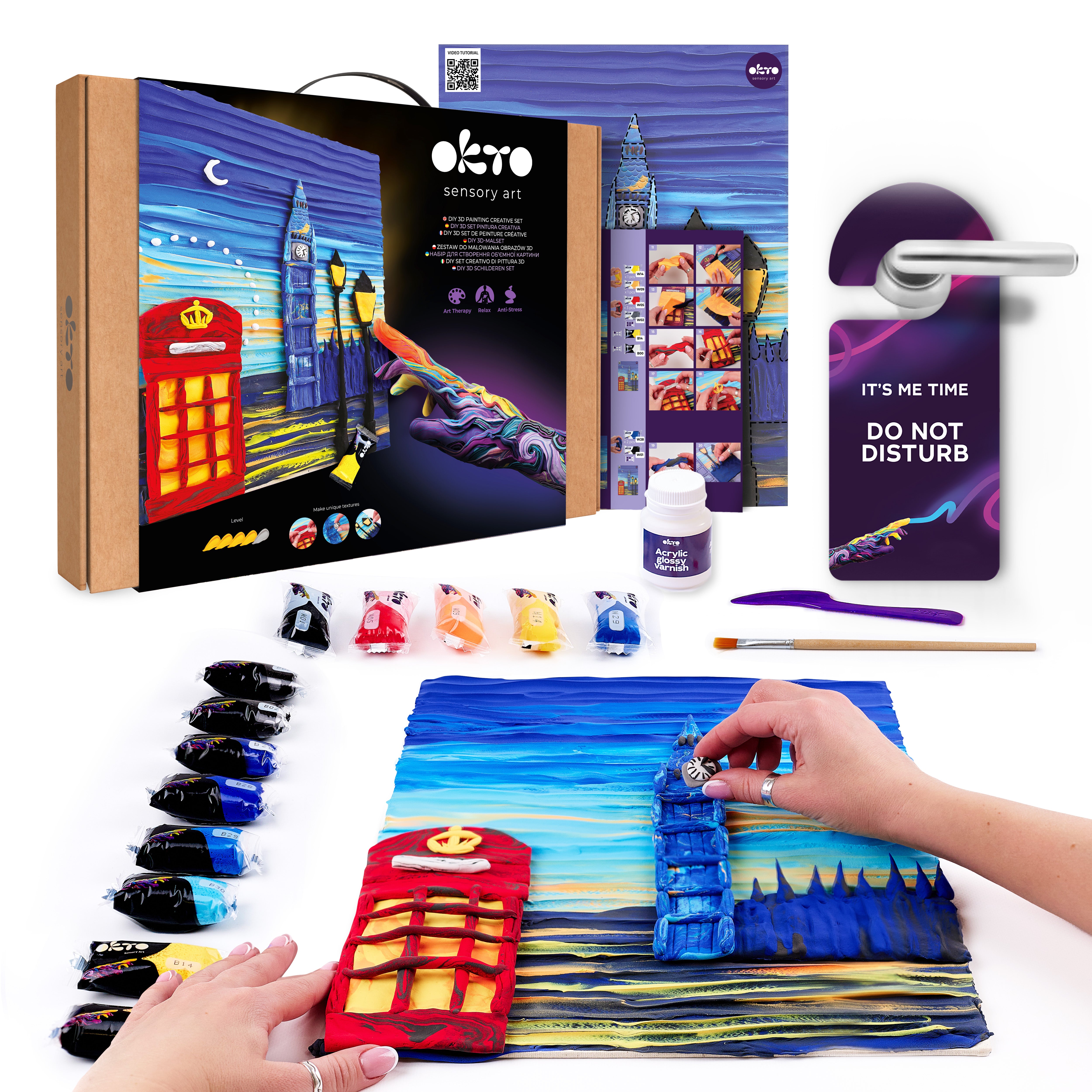 Okto Art Set pro malování s hlínou #londoncity 30x40 cm