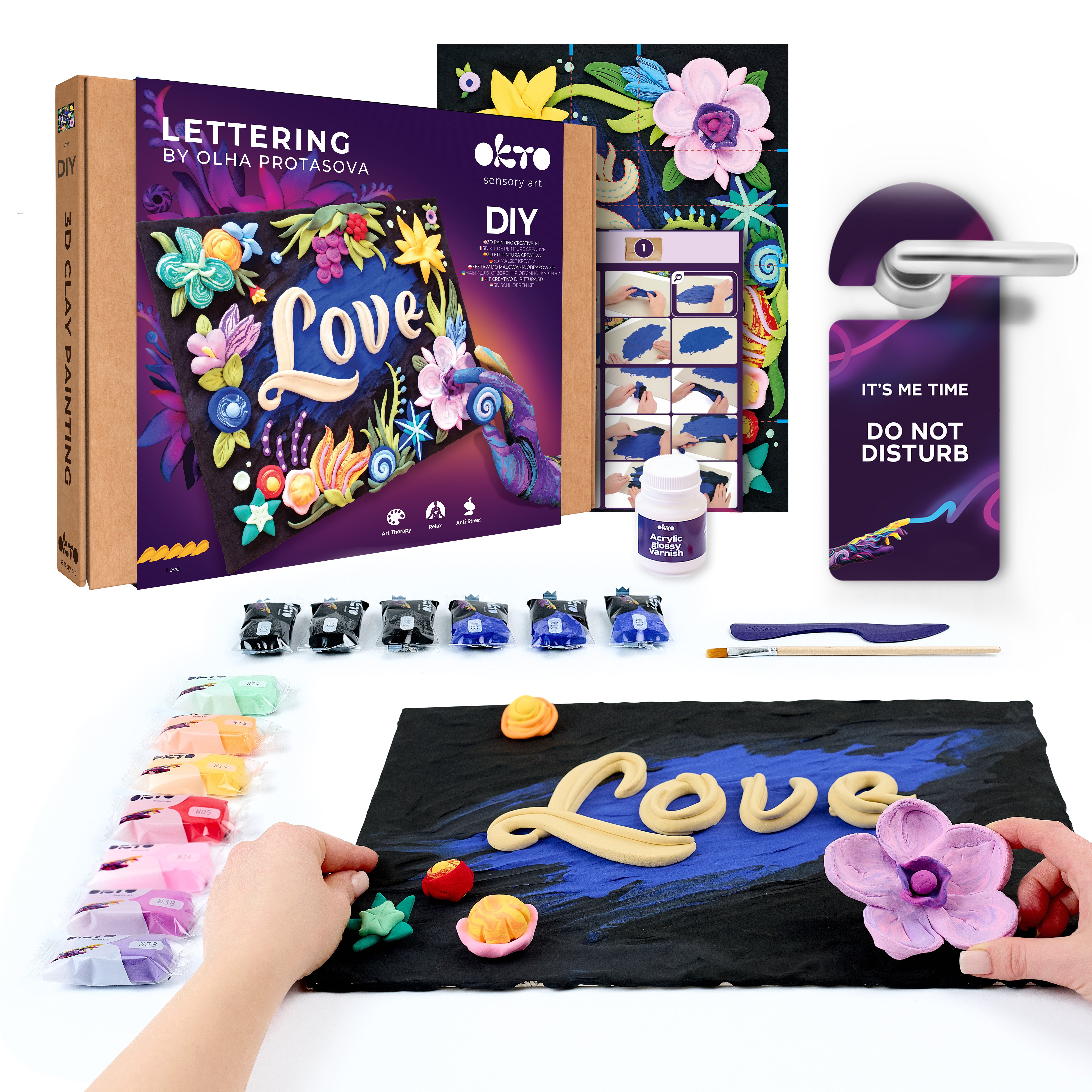 Okto Nápis Art Set pro malování s Clay Love 30x40 cm