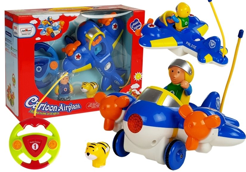 Baby R/c Airplane With Remote Control Steering Wheel Blue