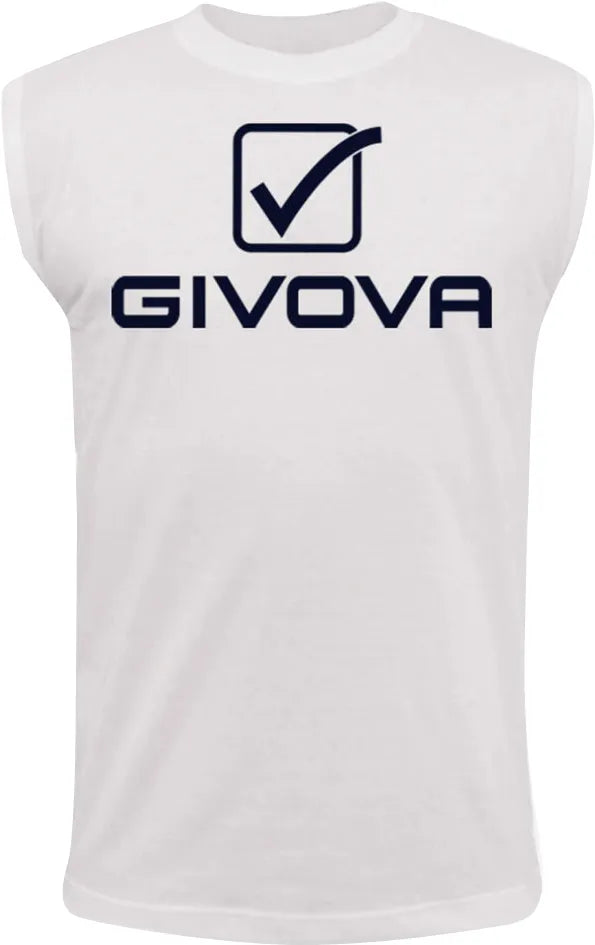 Camiseta sin mangas grande con logo del patrocinador Givova Blanco