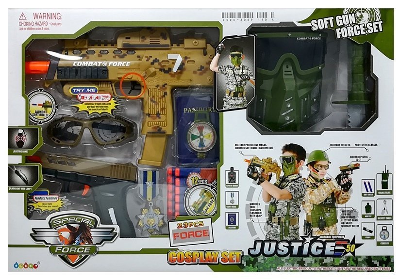 Set di giocattoli militari Pistole a proiettile morbido Mp7