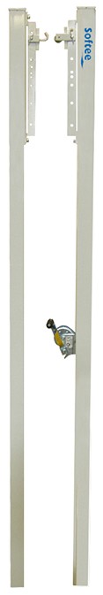 Set Of Aluminium Volleyball Posts Fixed With 80x80 Mm Square Section
