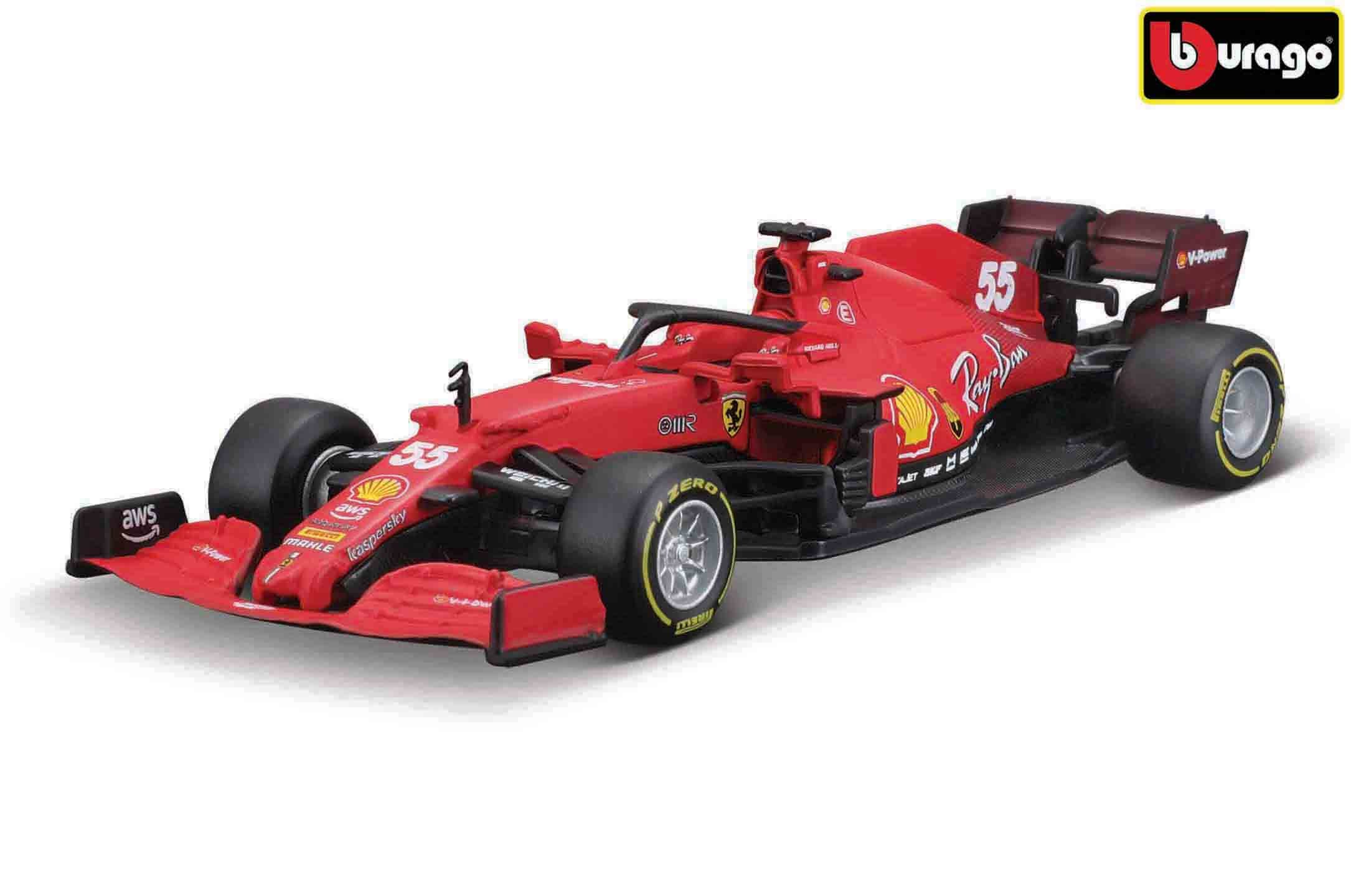 Bburago 1:43 Ferrari Racing F1 Sf21 #55 (carlos Sainz) s helmou