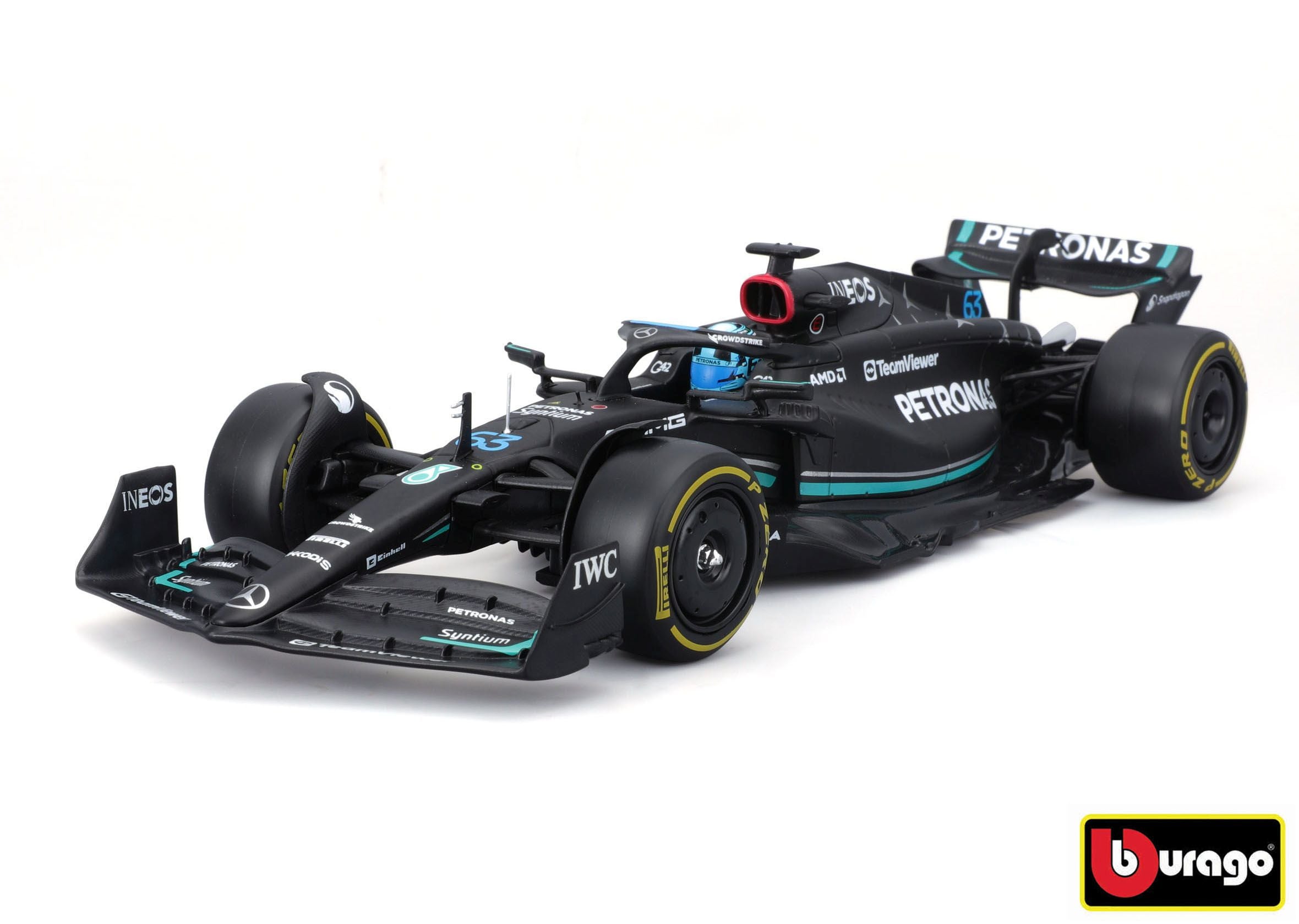 Bburago 1:24 Formule F1 Mercedes-amg Petronas W14 E Performance (2023) Nr.63 George Russell