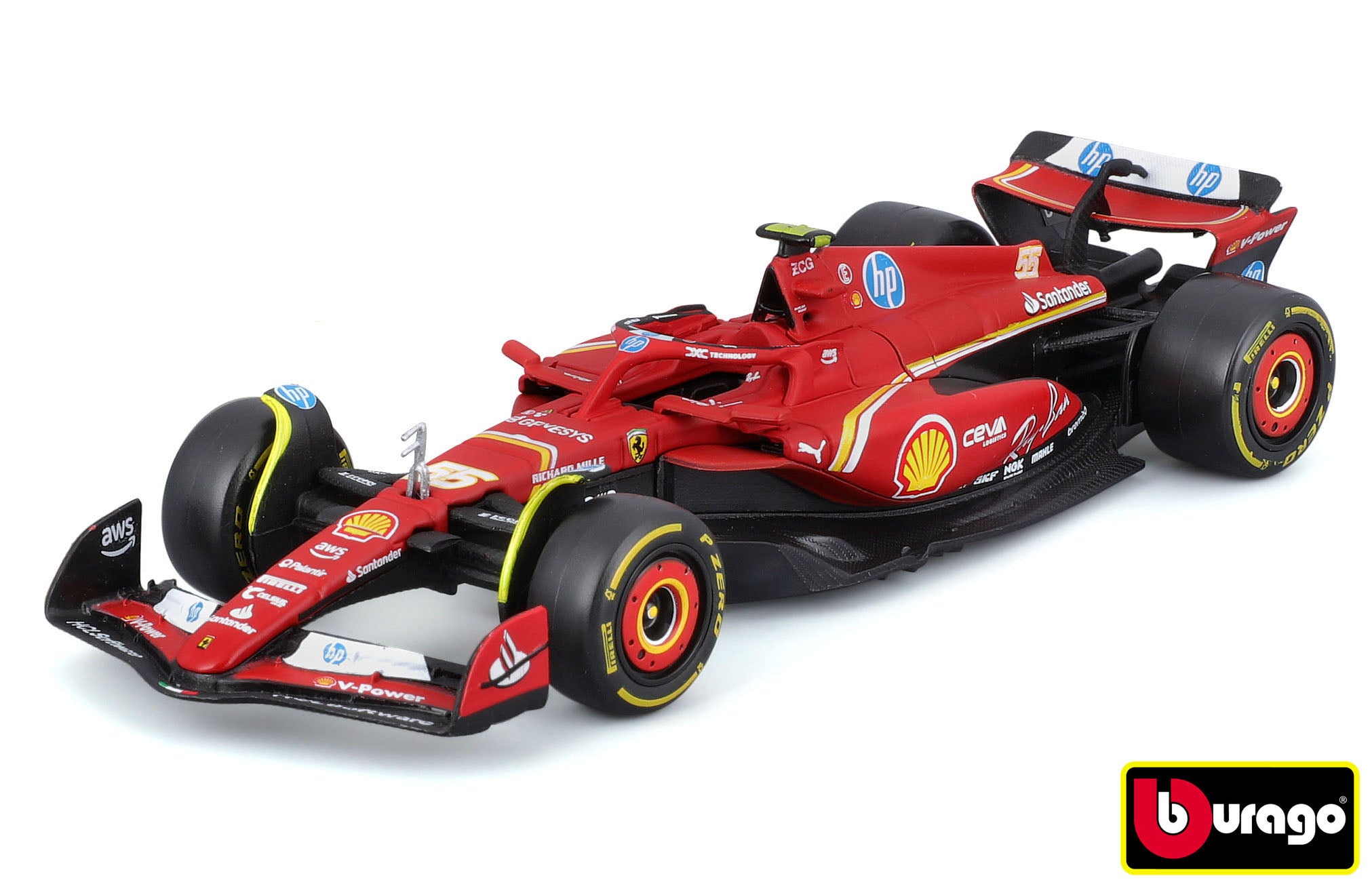 Bburago 1:43 Formule F1 Ferrari Scuderia Sf-24 (2024) Nr.55 Carlos Sainz