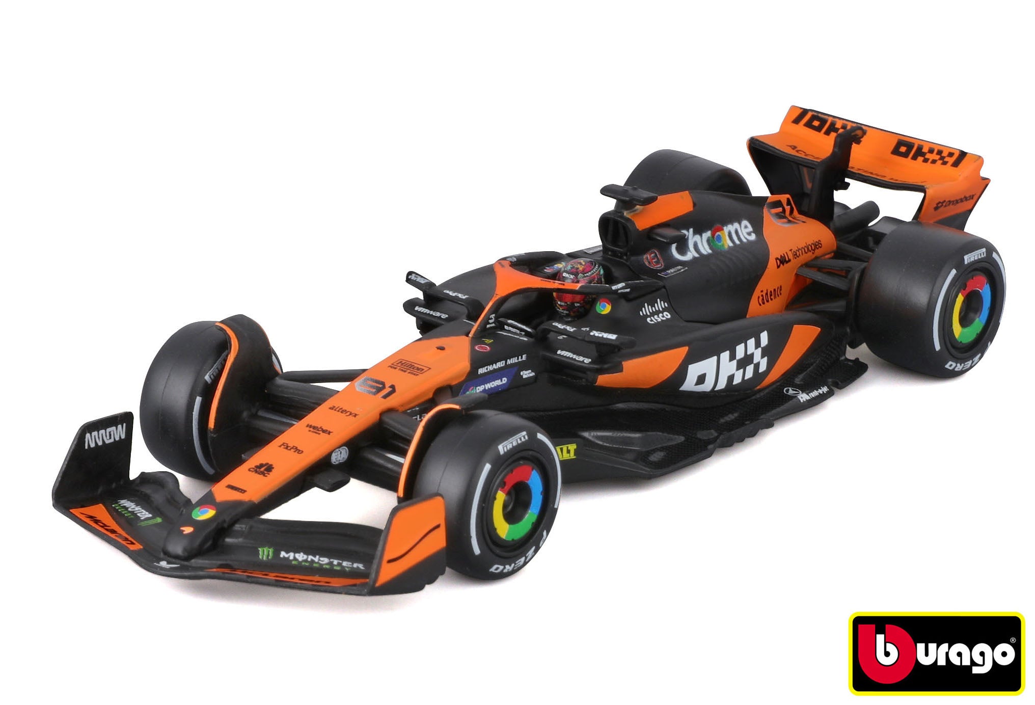 Bburago 1:43 Race Formule F1 – Mclaren F1 Team Mcl38 (2024) #81 O. Piastri – Senna Edition With Driv