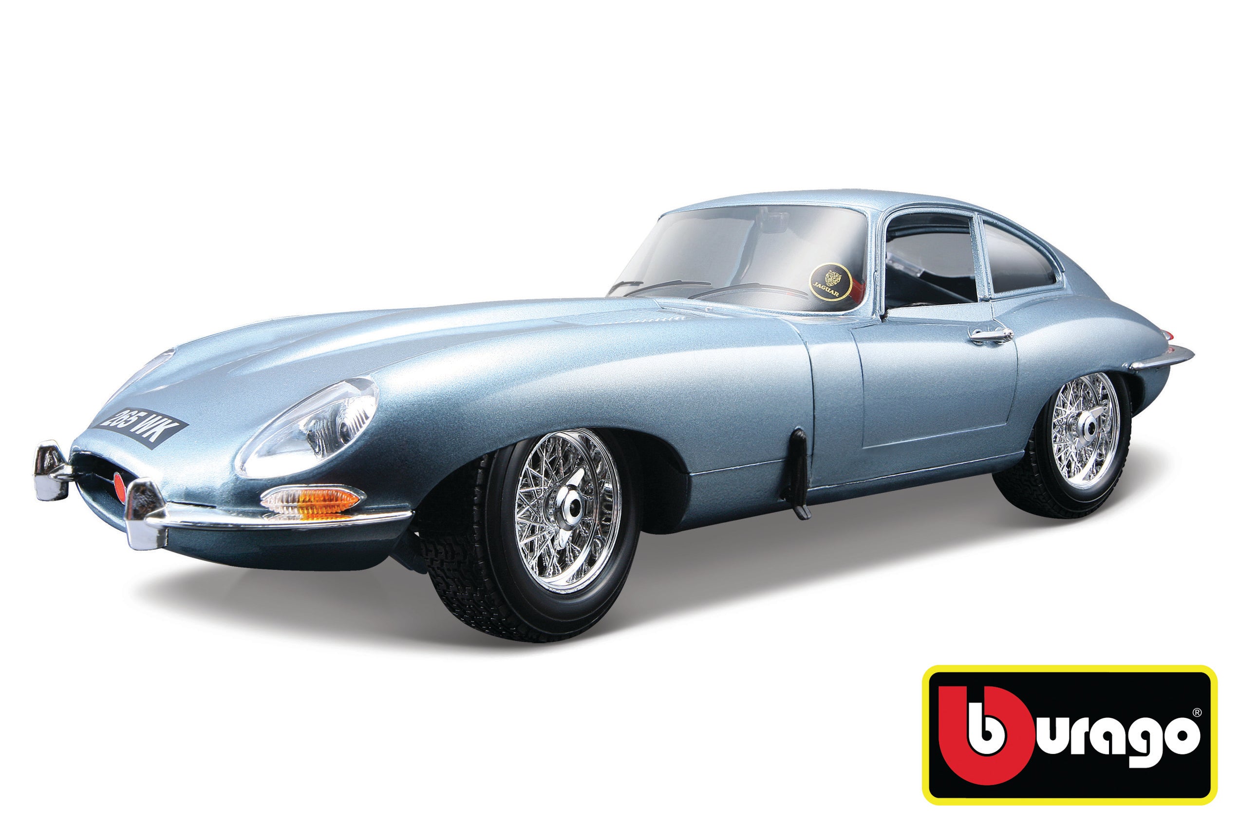 Bburago 1:18 Jaguar E Coupe Metallic Silver Blue