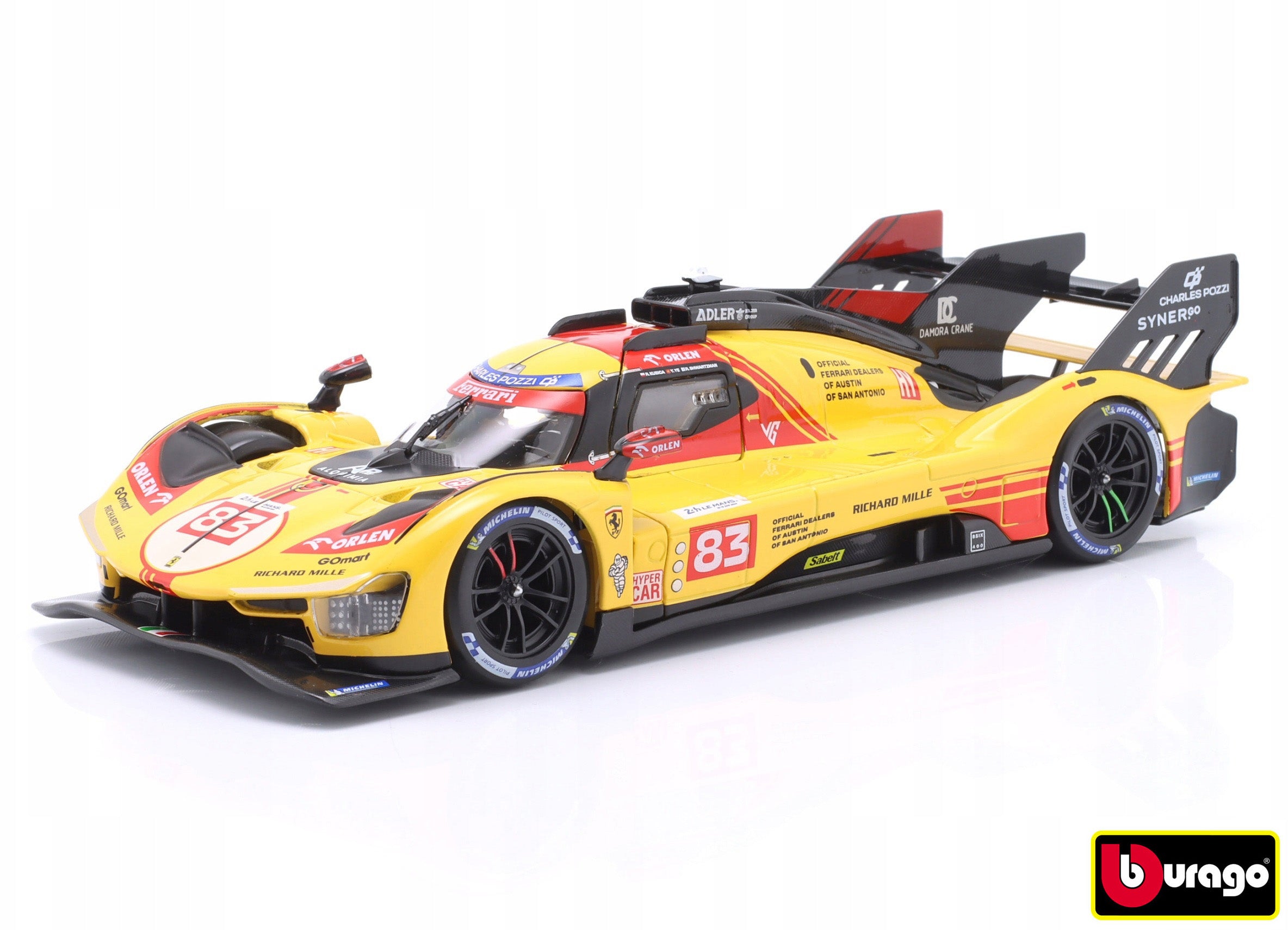 Bburago 1:24 Ferrari Racing – 499p Lmh Yellow Nr.83 – 24h Le Mans Livery 2024