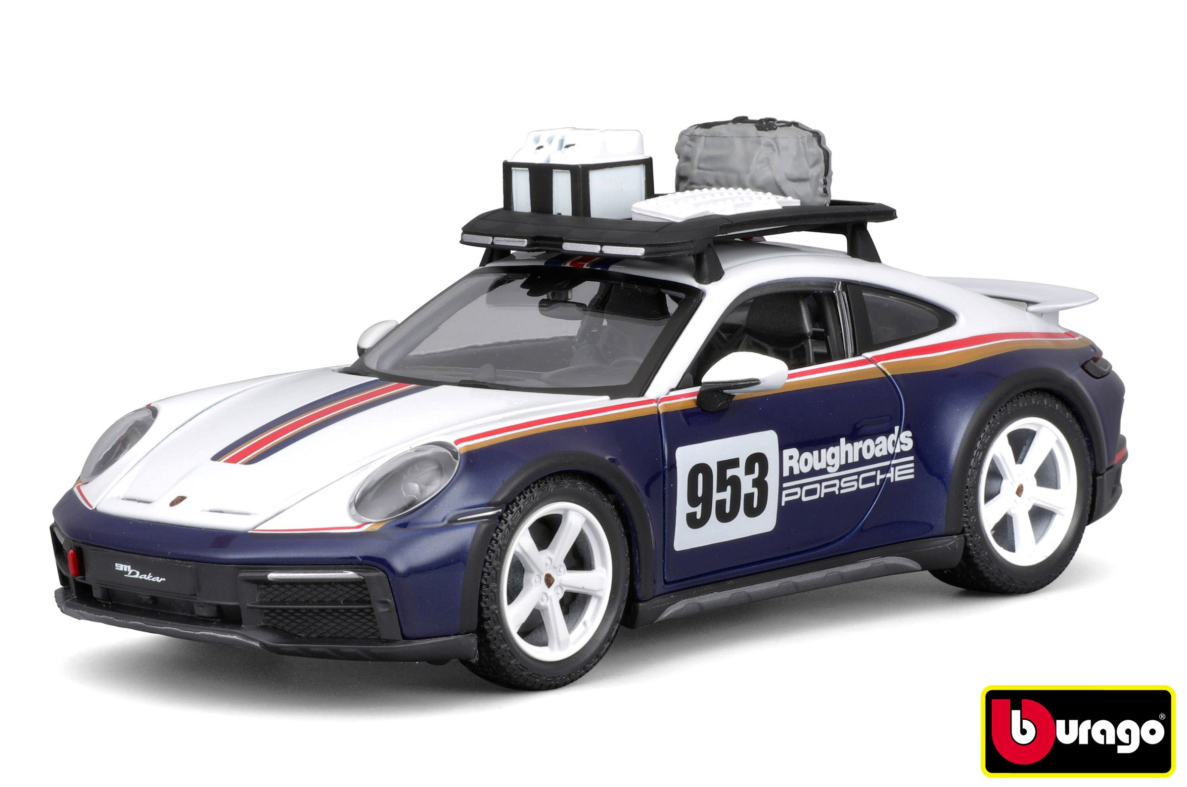 Bburago 1:24 Racing – Porsche 911 Dakar – Blue 953 Roughroads