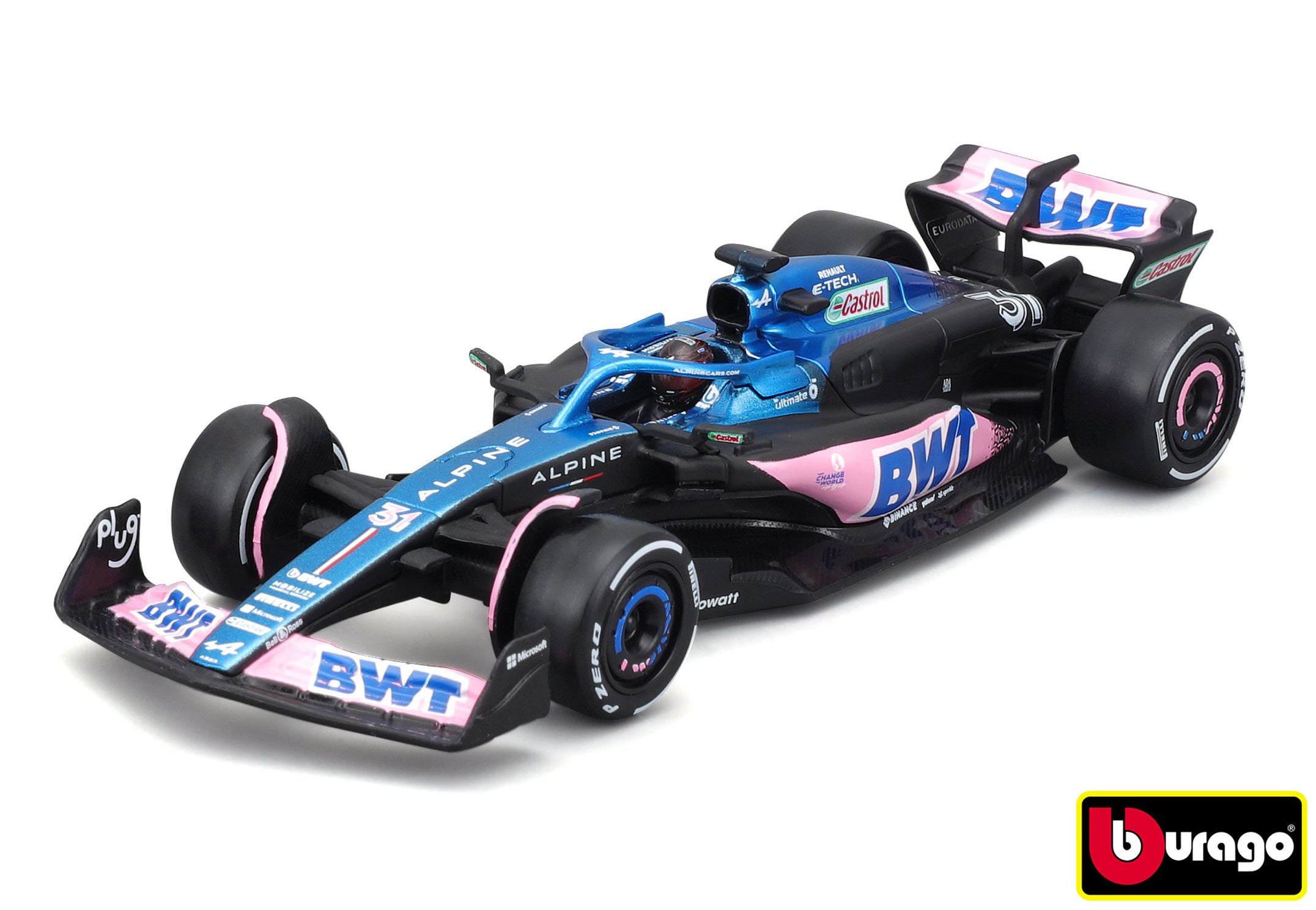 Bburago 1:43 Závod formule F1 – Bwt Alpine F1 Team A523 (2023) č. 31 (esteban Ocon)
