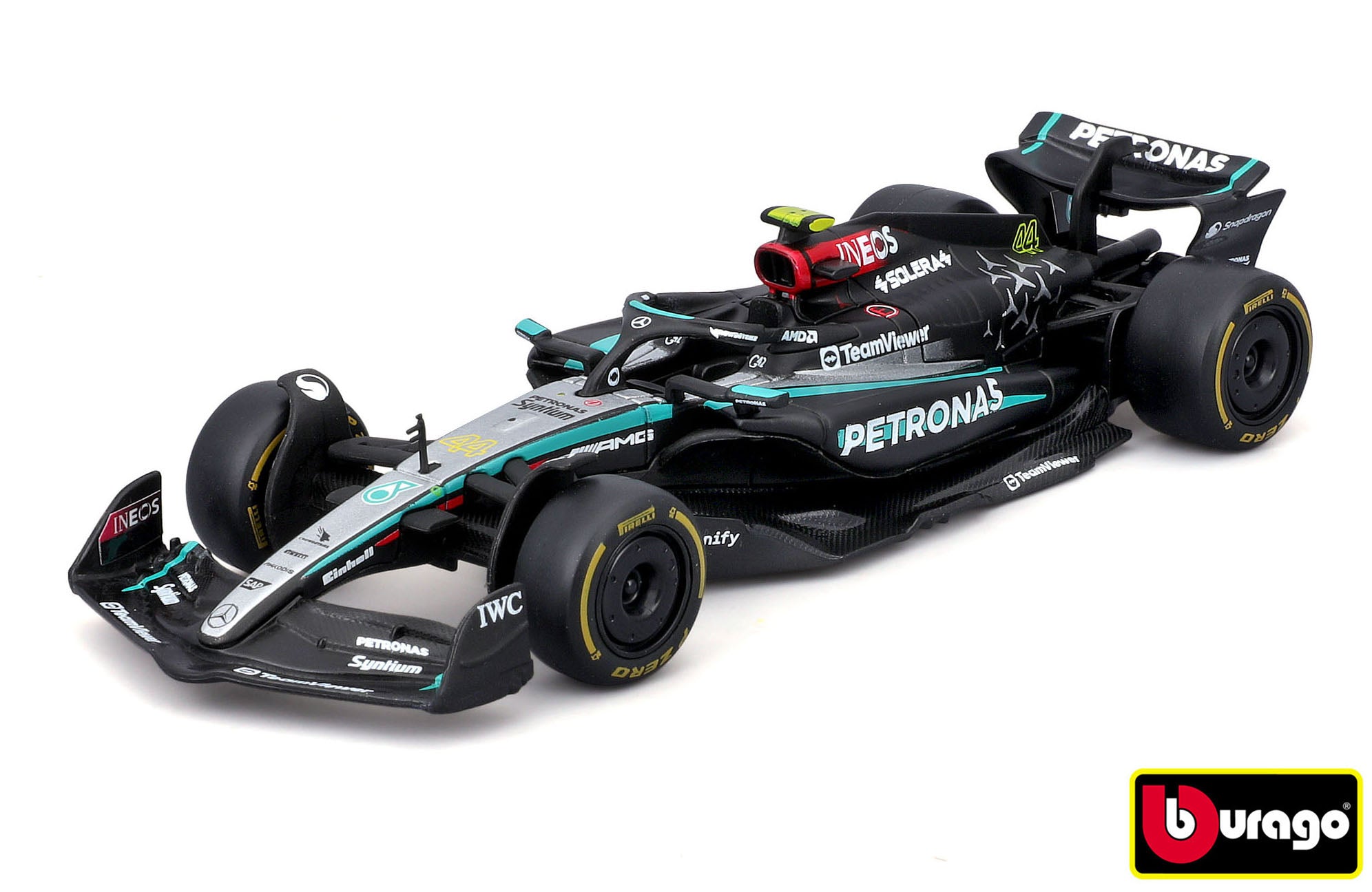 Bburago 1:43 Závod Formule F1 – Výkon Mercedes-amg F1 W15 (2024) č. 44 Lewis Hamilton